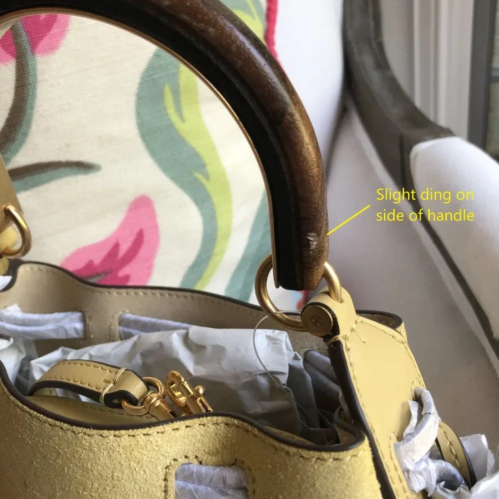 💛 NEW Tory Burch Miller Suede Cinch Bag in Beeswax